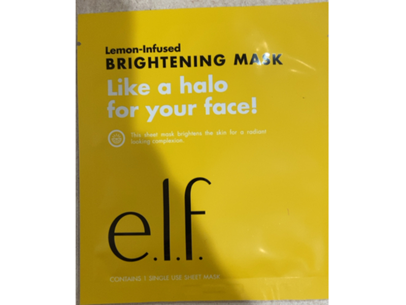 E.l.f Brightening Sheet Mask, Lemon Infused, 1 Count