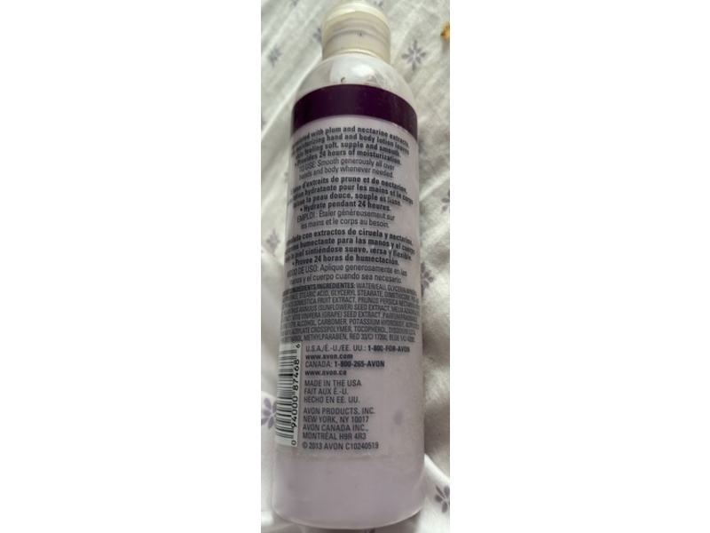 Avon Naturals Body Lotion, Plum & Nectarine, 8.4 fl oz/250 mL