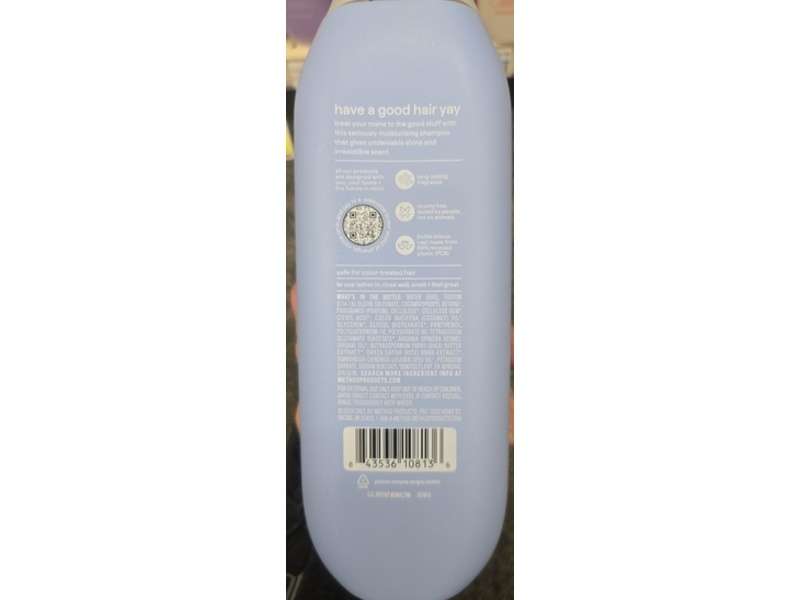 Method Simply Nourish Moisturizing Shampoo, Coconut + Rice Milk + Shea Butter, 14 fl oz/414 mL