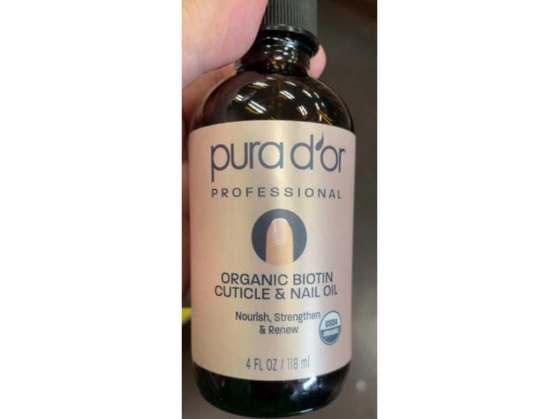 Pura D'Or Organic Biotin Nail & Cuticle Oil, 4 fl oz/118 mL