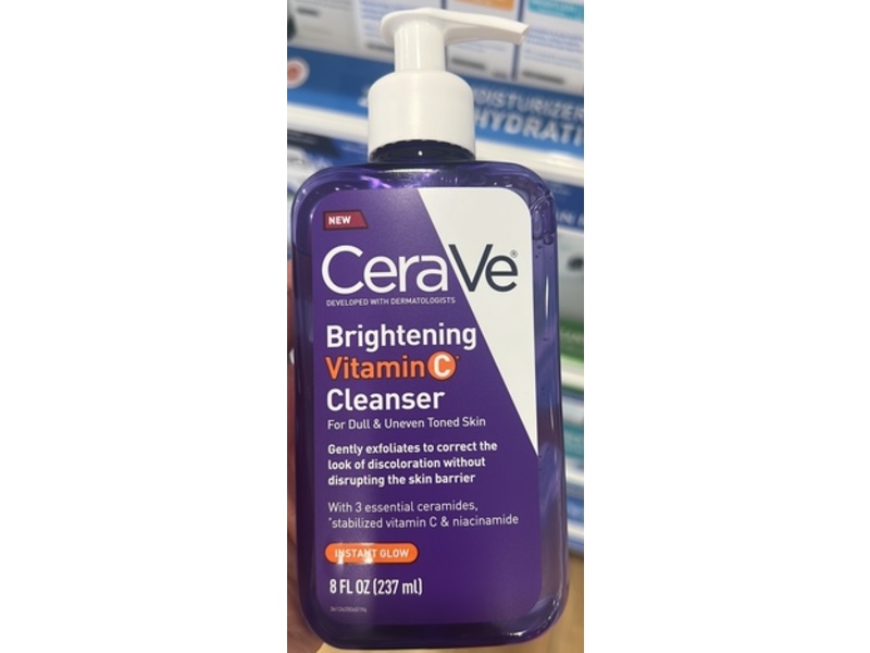 CeraVe Brightening Cleanser, Vitamin C, 8 fl oz/237 mL