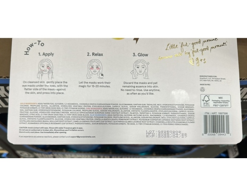 Grace & Stella Eye Masks Set, 24 Pairs