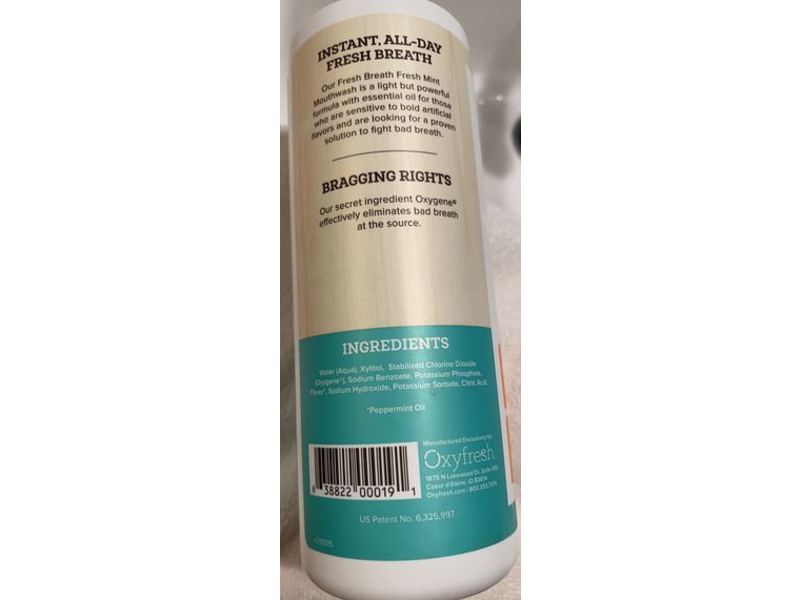 Oxyfresh Fresh Breath Mouthwash, Fresh Mint, 16 fl oz/473 mL