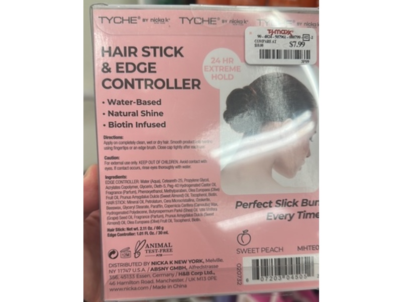 Nicka K New York Tyche Truedge Hair Stick And Edge Controller Set, Sweet Peach