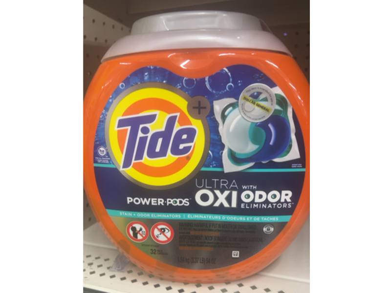 Tide Ultra Oxi Power Laundry Detergent Pods, 54 oz/1.54 kg, 32 Count