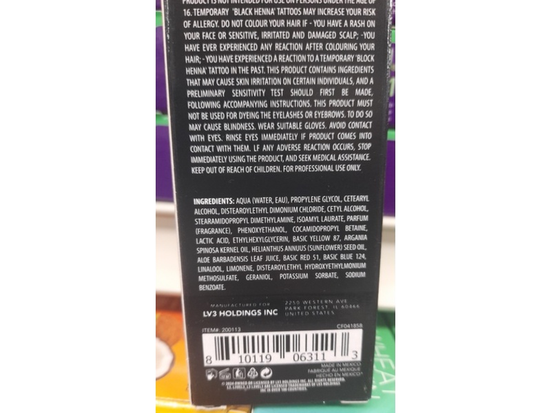 L3 Kray Semi Permanent Color, Black, 3.4 fl oz/100 mL