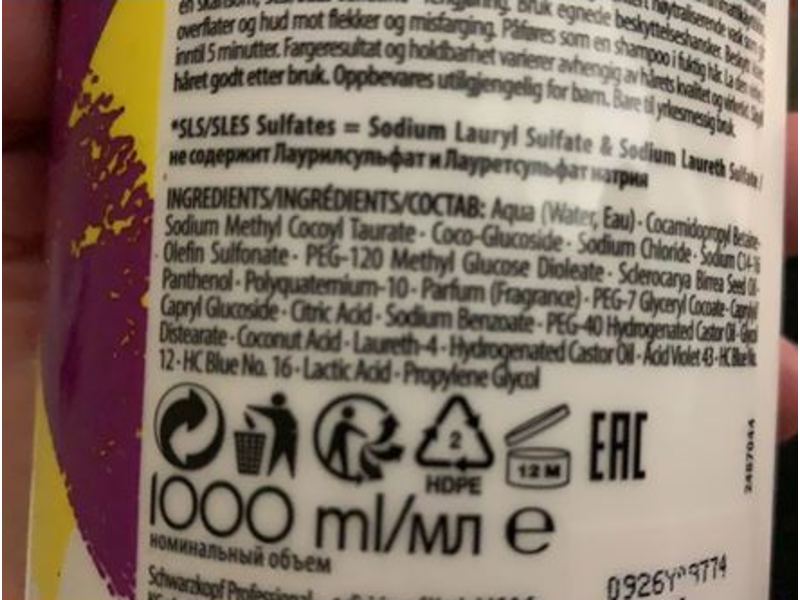 Schwarzkopf Professional Good Bye Yellow Ph 4.5 Neutralizing Wash, 33.8 fl oz/1 L