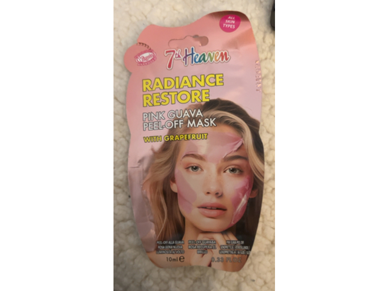 7th Heaven Radiance Restore Pink Guava Peel-Off Mask, Grapefruit, 0.33 fl oz/10 mL