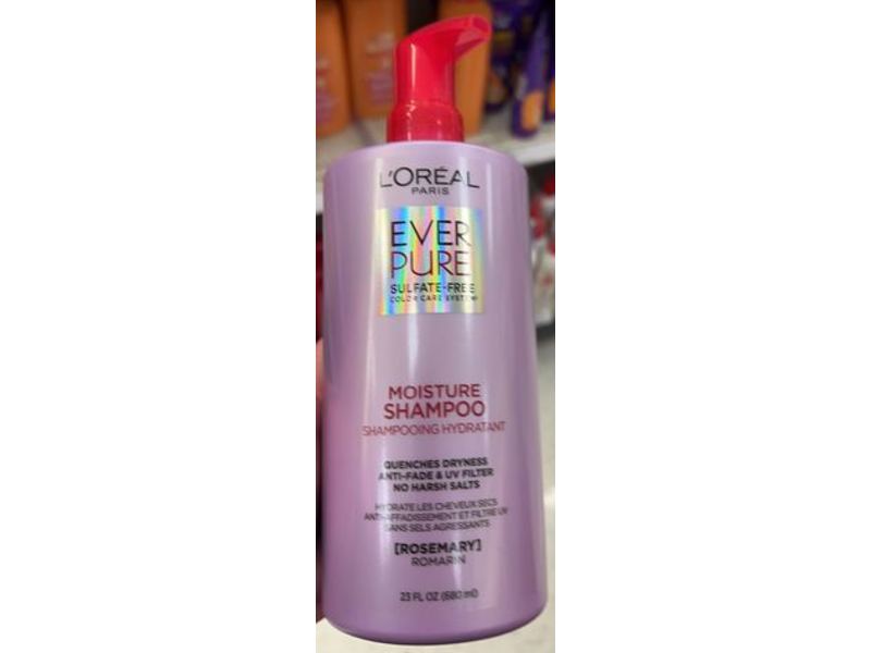 L'Oreal Paris Ever Pure Moisture Shampoo, Rosemary, 23 fl oz/680 mL