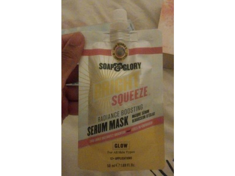 Soap & Glory Bright Squeeze Radiance Boosting Serum Face Mask, 1.69 fl oz/50 mL