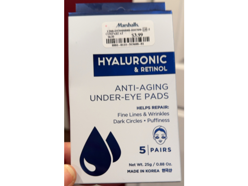 Azure Hyaluronic & Retinol Anti-Aging Under Eye Pads, 0.88 oz/25 g