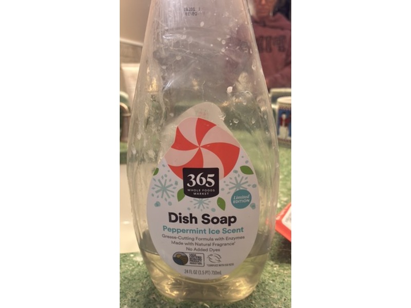 365 Whole Foods Market Dish Soap, Peppermint Ice Scent, 24 fl oz/710 mL