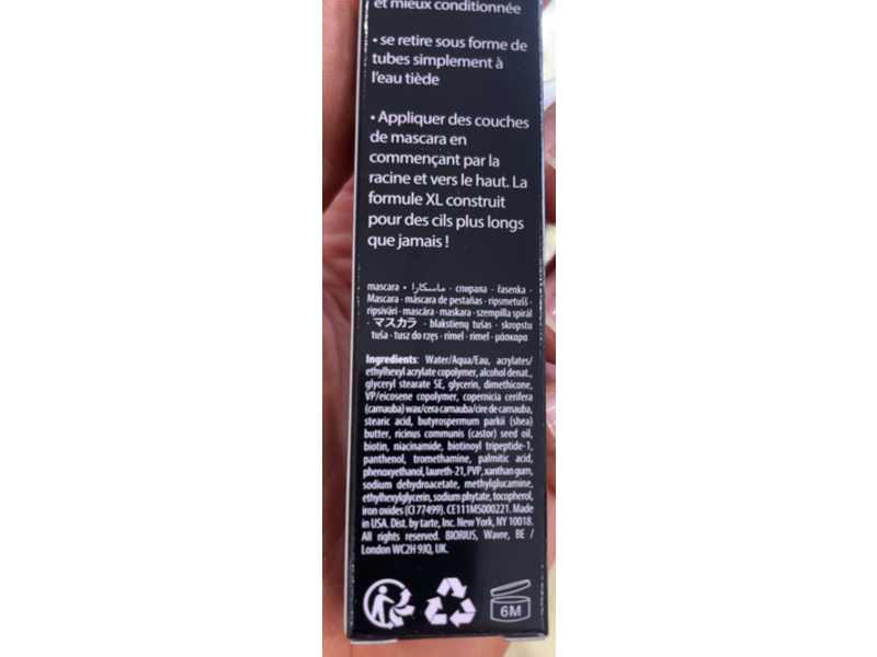 Tarte Cosmetics Tartelette XL Tubing Mascara, Black, 0.13 fl oz/4 mL