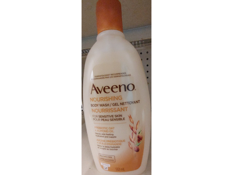 Aveeno Nourishing Body Wash, Prebiotic Oat + Almond Oil, 532 mL