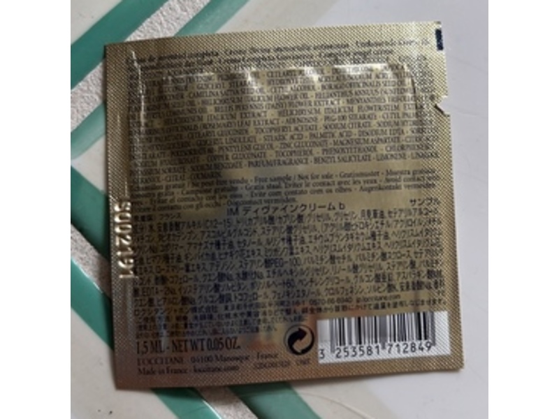 L'Occitane En Provence Immortelle Divine Cream, 0.05 oz/15 mL