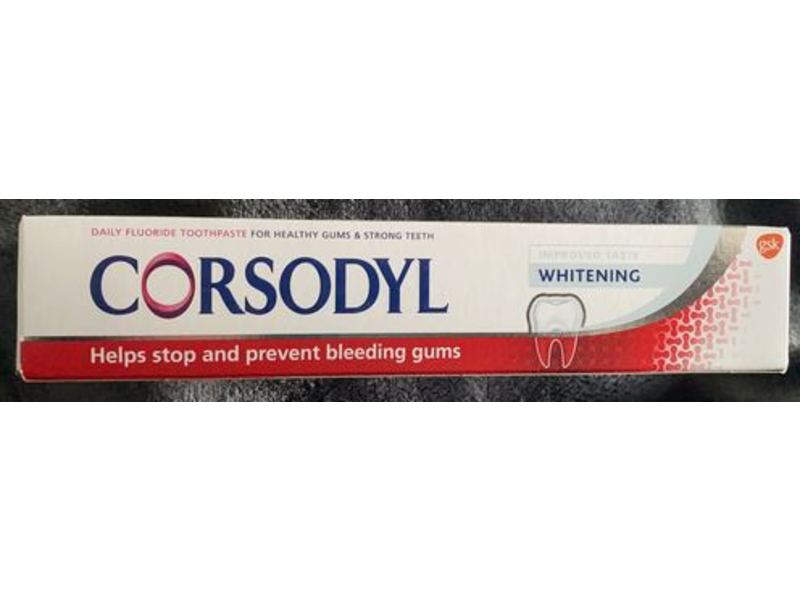 Corsodyl Daily Fluoride Whitening Toothpaste, 75 g