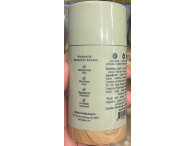 Pacha Soap Co Deodorant, Vanilla & Sage, 2.6 oz/74 g