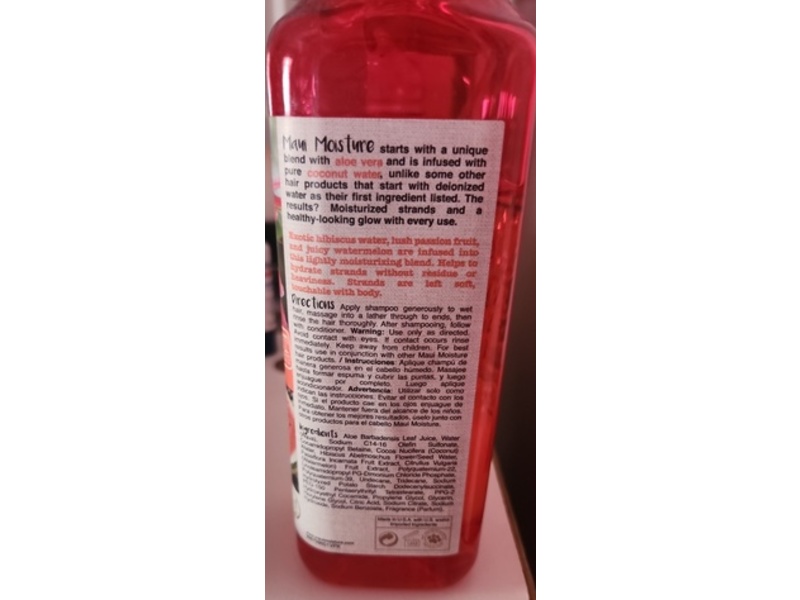 Maui Moisture Hair Care Lightweight Hydration Shampoo, Hibiscus Water, 19.5 fl oz/577 mL