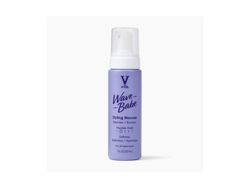 V&Co. Wave Babe Styling Mousse, Flexible Hold, 7 fl oz/207 mL
