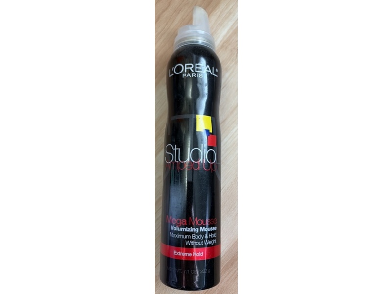 L'Oreal Paris Studio Amped Up Mega Mousse Vloumizing Mousse, Extreme Hold, 7.1 oz/202 g