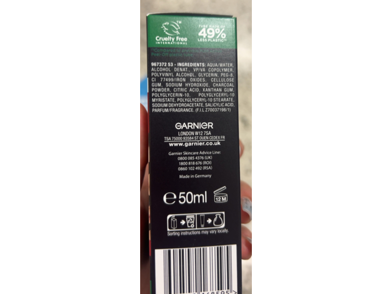 Garnier Pure Active Anti-Blackhead Peel-Off Mask, Charcoal, 50 mL