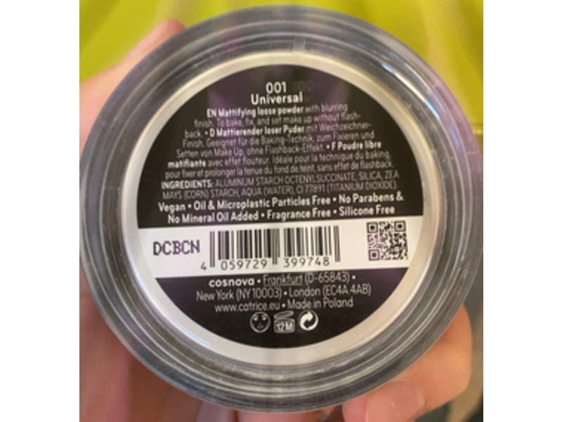 Catrice Invisible Matte Loose Powder, 001, 0.40 oz/11.5 g