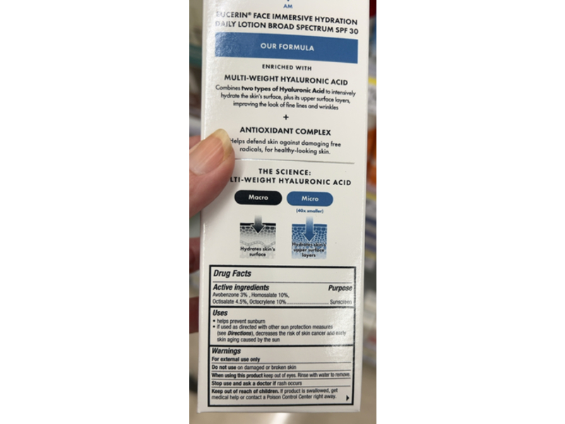 Eucerin Immersive Hydration Sunscreen Daily Lotion, SPF 30, 2.5 fl oz/75 mL
