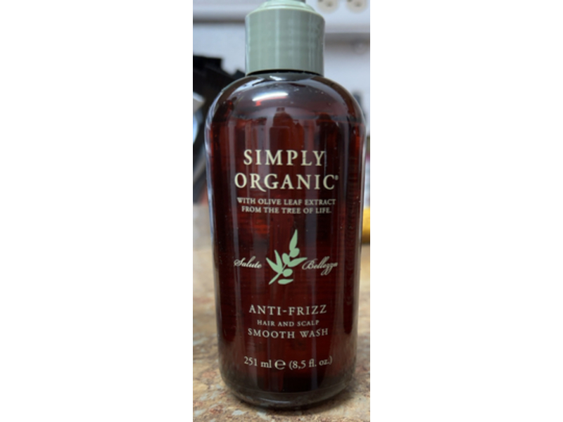 Simply Organic Anti - Frizz Hair & Scalp Smooth Wash, Olive Leaf Extract, 8.5 fl oz/251 mL