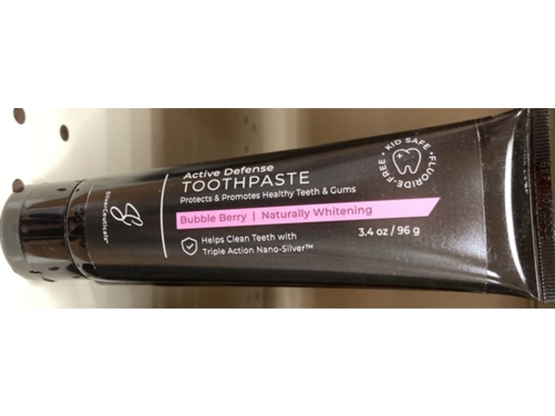 SilverCeuticals Active Defense Toothpaste, Bubble Berry, 3.4 oz/96 g