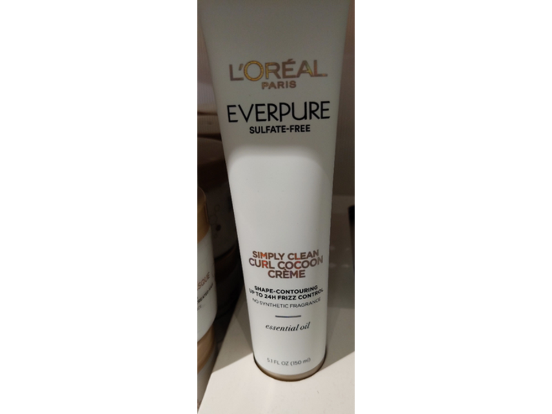 L'Oreal Paris Everpure Simply Clean Curl Cocoon Creme, Essential Oil, 5.1 fl oz/150 mL