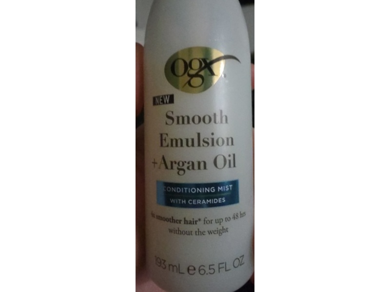 OGX Smooth Emulsion + Argan Oil Conditioning Mist, 6.5 fl oz/193 mL