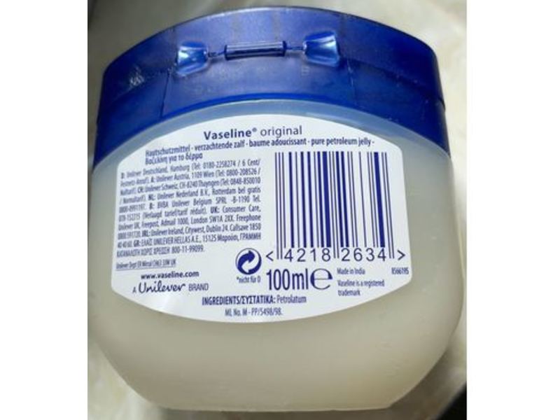 Vaseline Pure Petroleum Jelly, Original, 100 mL