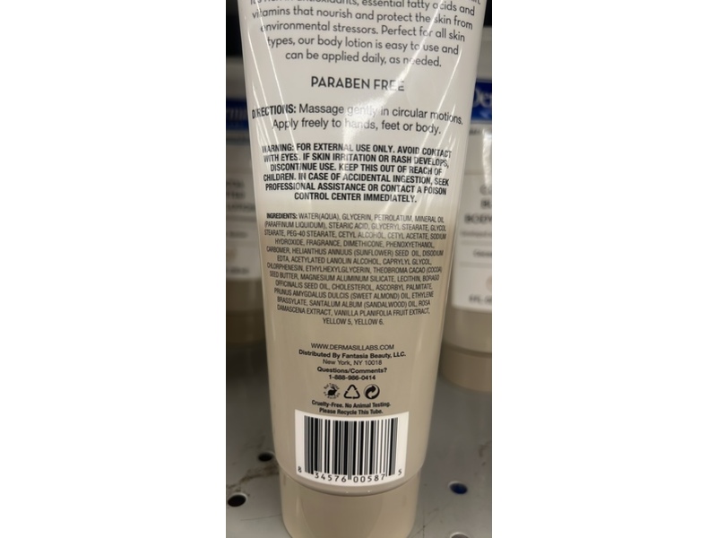 Dermasil Labs Body Lotion, Cocoa Butter, 8 fl oz/236 mL, Pack Of 4