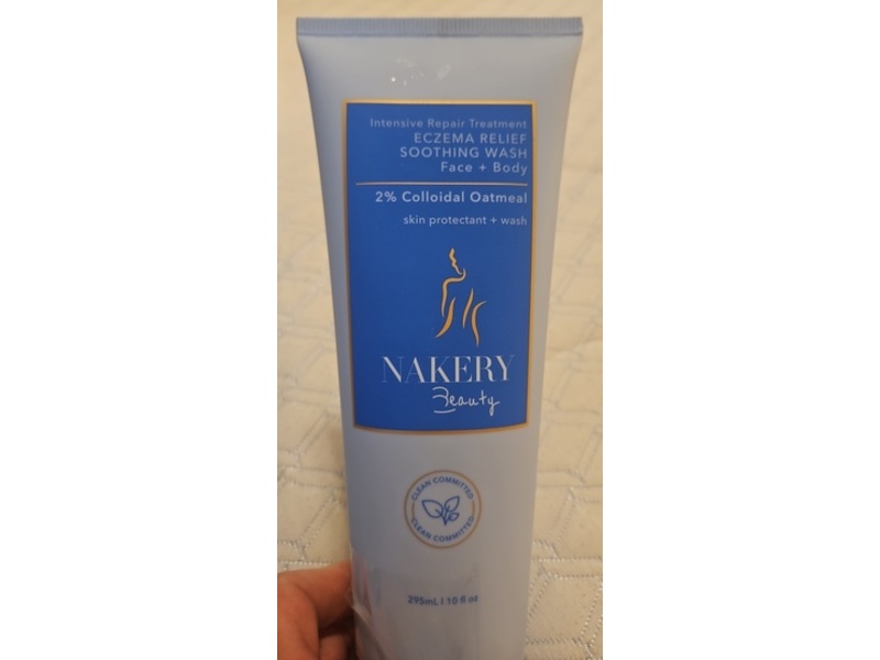 Nakery Beauty Intensive Repair Treatment Eczema Relief Soothing Wash, 2% Colloidal Oatmeal, 10 fl oz/295 mL