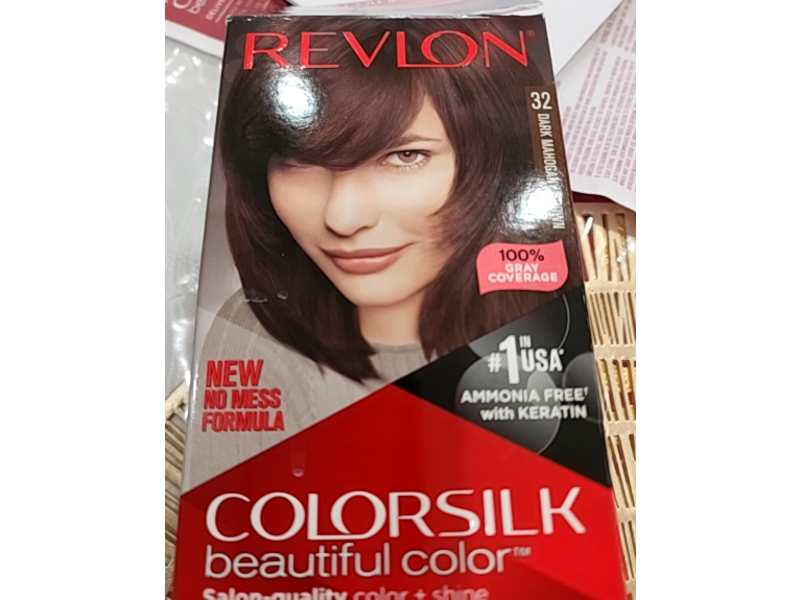 Revlon Colorsilk Beautiful Color Permanent Hair Color, 032 Dark Mahogany Brown, 1 Application