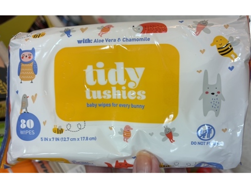 Tidy Tushies Baby Wipes, Aloe Vera & Chamomile, 80 Count