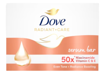 Dove Radiant + Care Bar Soap, Serum Bar, 90 g