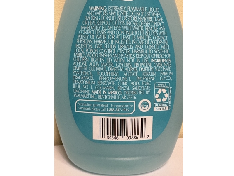 Equate Nourishing Nail Polish Remover, Panthenol & Vitamin E, 6 fl oz/177 mL