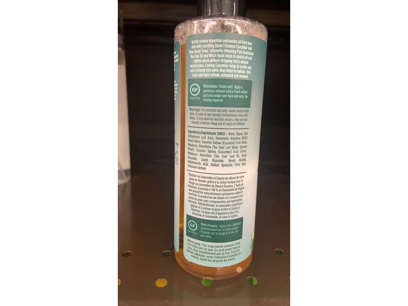 Desert Essence Facial Toner - Cucumber & Aloe With Tea Tree Oil - 8 Fl Oz