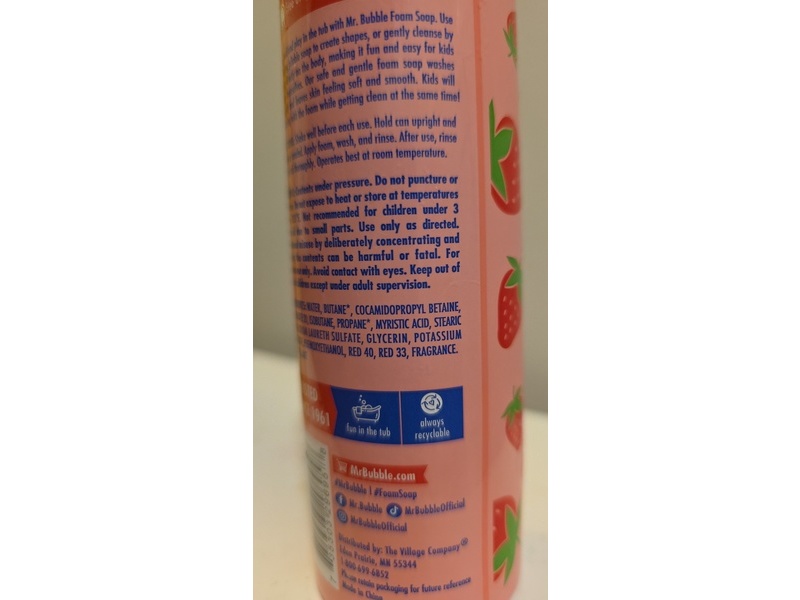 Mr. Bubble Foam Soap, Strawberry, 8 oz/226.8 g