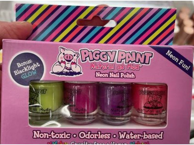 Piggy Paint Natural As Mud Nail Polish Set, Neon Fun!, 0.45 fl oz/14 mL, Pack Of 4