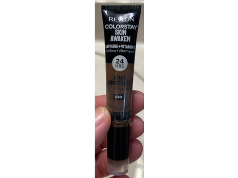Revlon Color Stay Skin Awaken 5-In-1 Concealer, Caffeine + Vitamine C, 080 Coffee, 0.27 fl oz