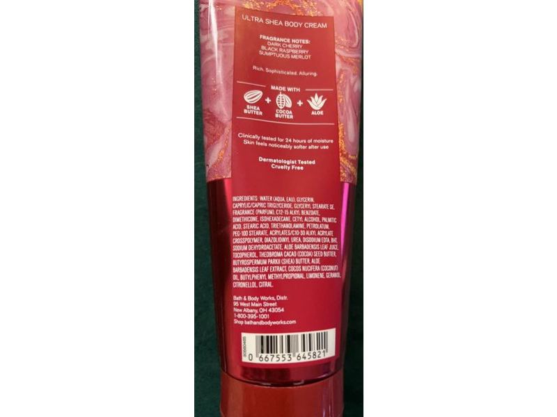 Bath & Body Works Black Cherry Merlot Body Cream, Ultra Shea, 8 oz/226 g