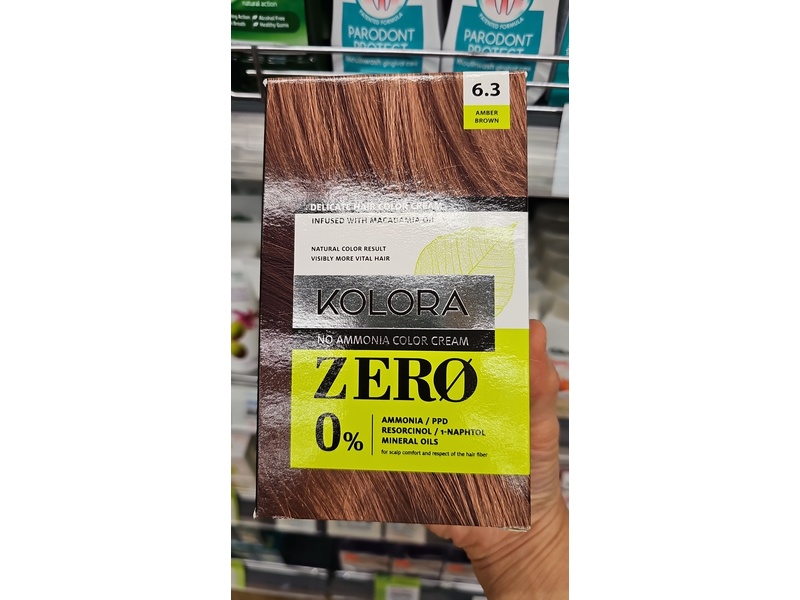 Kolora Delicate Hair Color Cream, 6.3 Amber Brown, 30 mL