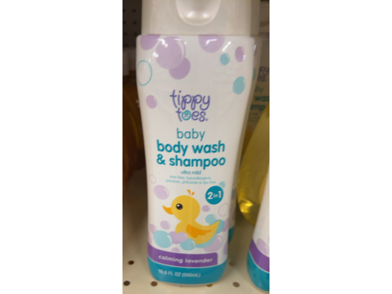 Tippy Toes Baby Body Wash & Shampoo, Calming Lavender, 16.9 fl oz/500 mL