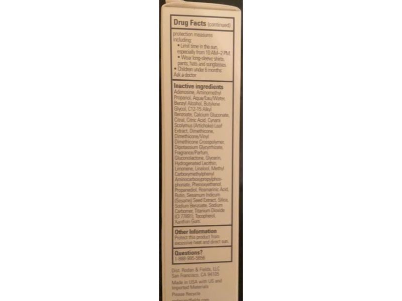 Rodan + Fields Brightening Defense Fluid Lotion, Reverse, 3Am, SPF 30, 1 fl oz/30 mL