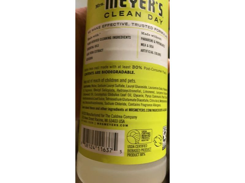 Mrs. Meyer's Clean Day Dish Soap, Pear Tree Scent, 16 fl oz/473 mL