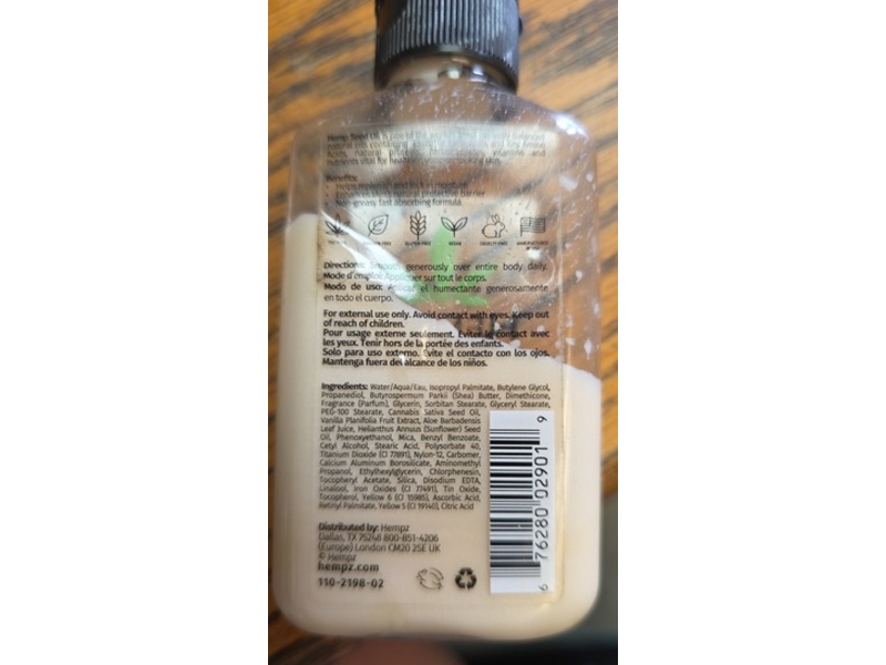 Hempz Herbal Body Moisturizer, Spun Sugar & Vanilla Bean, 2.25 fl oz/66 mL