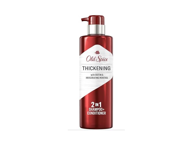 Old Spice Thickening 2-In-1 Shampoo + Conditioner, Biotin & Invigorating Menthol, 17.9 fl oz/530 mL