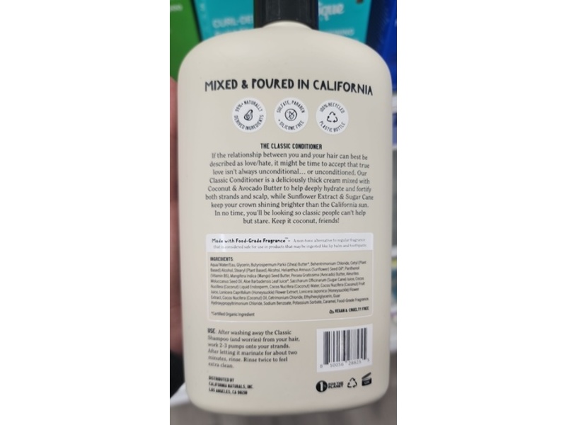 California Naturals Cleanse & Restore Conditioner, Classic Coconut, 16.5 fl oz/ 487 mL